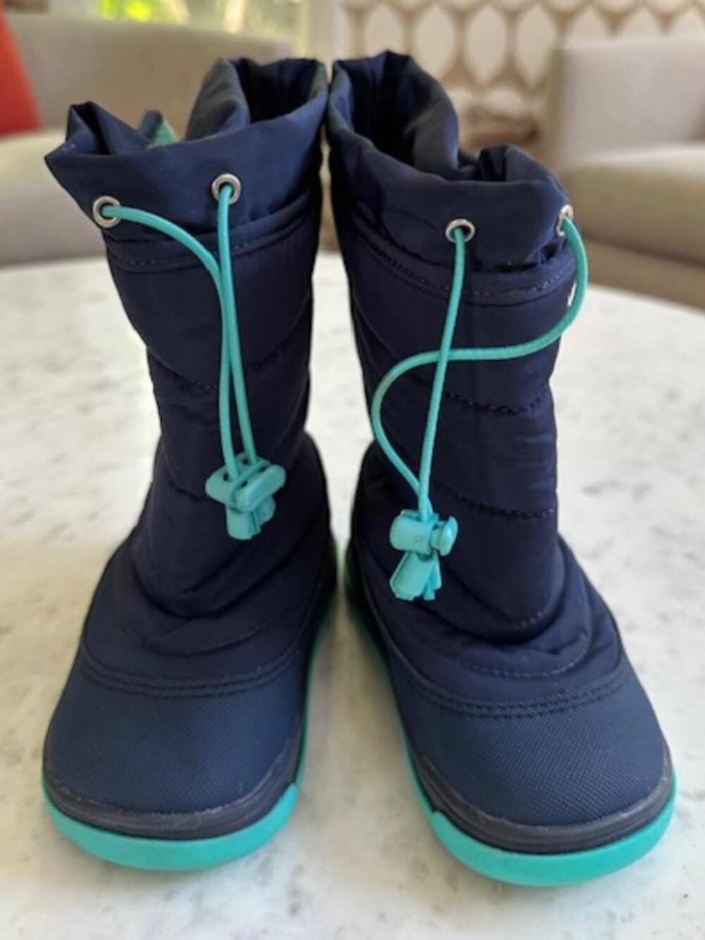 Ten Little Navy Toddler Snow Boots Size 8